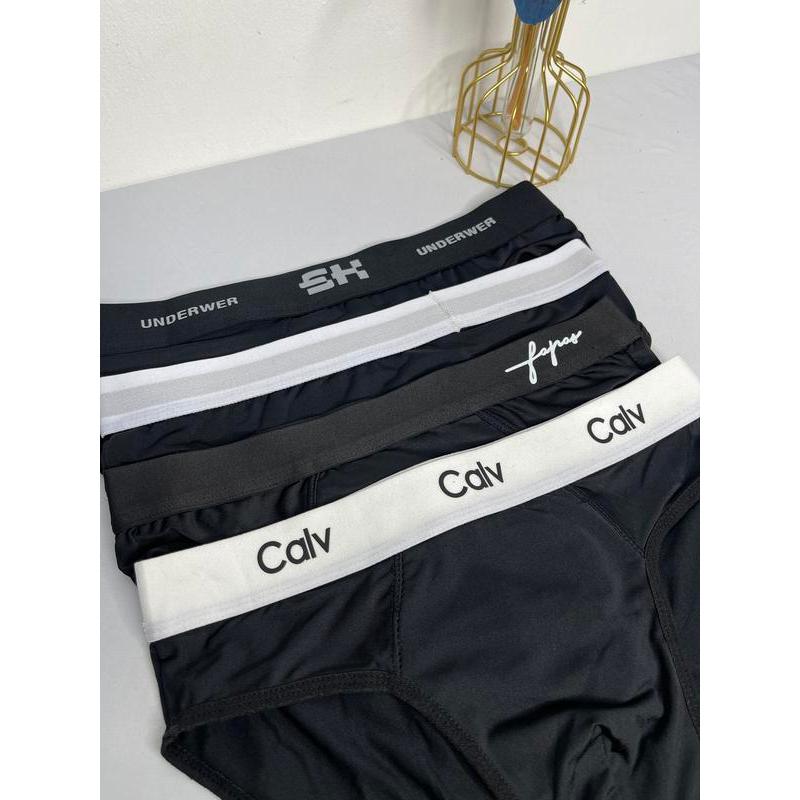 Combo 4 Quần Sịp Chéo Full Đen Mix Mẫu