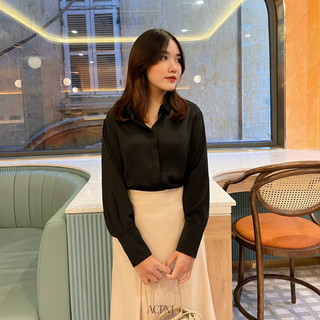 Kestral Shirt / Áo sơ mi lụa tay dài dáng suông