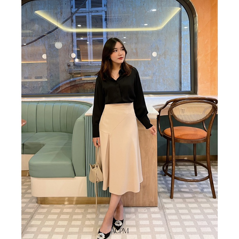 Kestral Shirt / Áo sơ mi lụa tay dài dáng suông