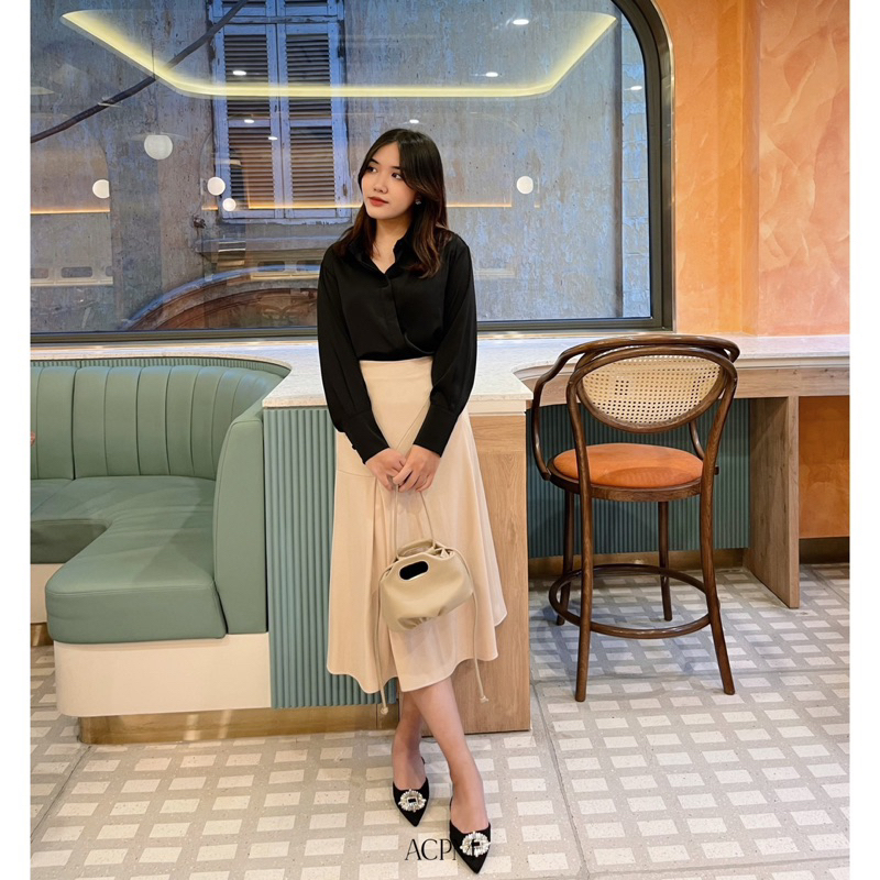 Kestral Shirt / Áo sơ mi lụa tay dài dáng suông