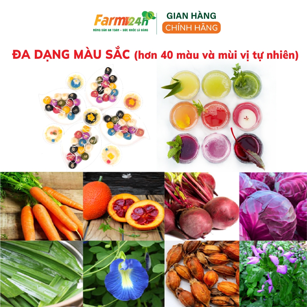 50 loại bột tạo màu thực phẩm hữu cơ rau củ quả lá nếp/lá dứa/gấc/dành dành/củ dền/trà xanh/ bí đỏ/ bồ ngót/ khoai lang