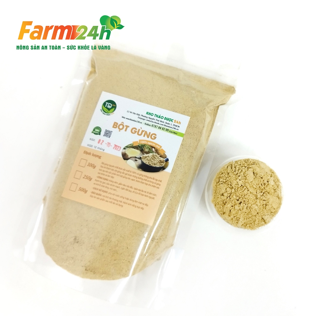 Bột gừng nguyên chất gia vị nấu ăn, làm bánh, pha trà, giúp giảm ho, ấm bụng, 100% thiên nhiên | Farm24h