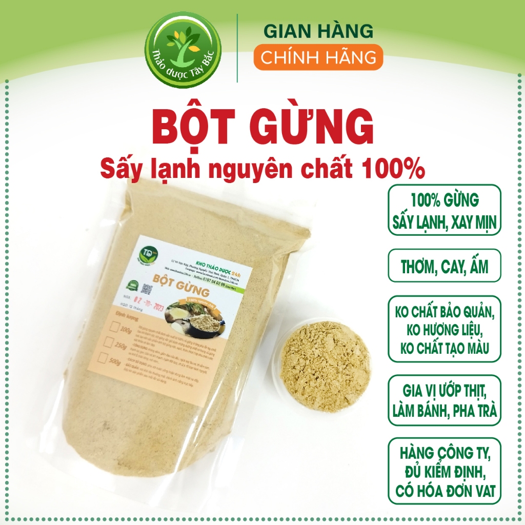 Bột gừng sẻ sấy lạnh nguyên chất 100%, tăng sức đề kháng, làm đẹp da, làm gia vị cho nhiều món ăn ngon [100g - 500g]