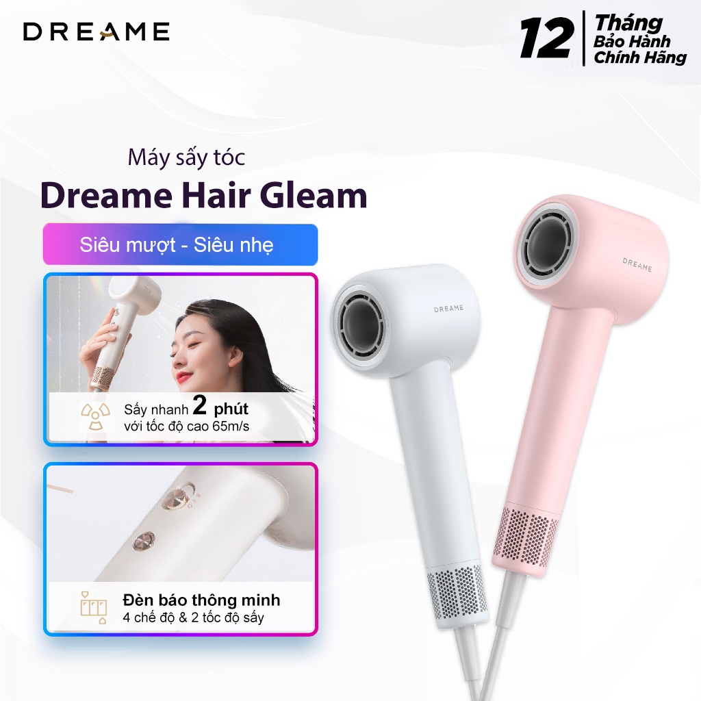 🍀Mới 2023🍀Máy sấy tóc Dreame Hair Gleam - Hàng Chính hãng - Bảo hành 12 tháng- Bản Quốc Tế