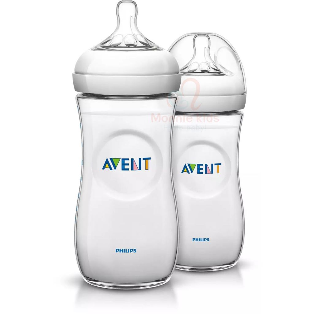 Set 2 bình sữa cho bé Avent 330ml núm số 4, bình sữa chất liệu nhựa PP cao cấp - Monnie Kids