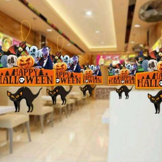 Set 5 dây treo trang trí Halloween bảng chữ Happy Halloween bằng giấy