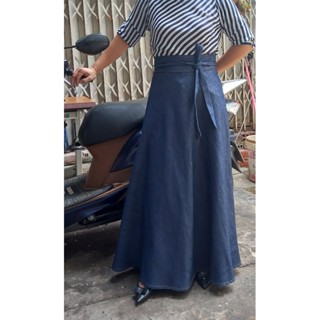 Váy Chống Nắng Thiết Kế Chất Liệu Dày Dặn | Jean Trơn/Nút Bấm + Váy Dây Kaki Sọc