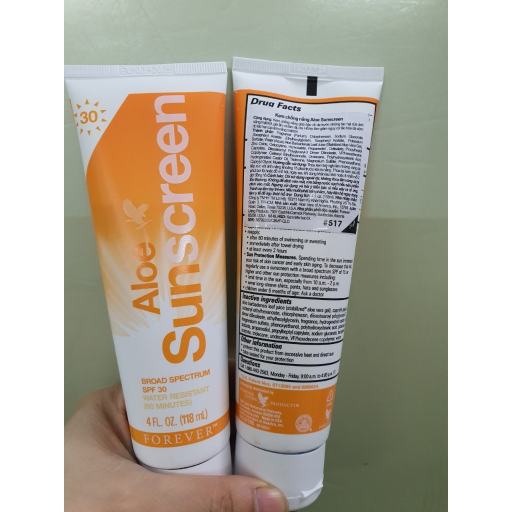 Kem chống nắng Forever Aloe Sunscreen 617 Flp