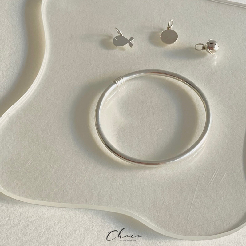 Kiềng tay bạc tròn  Choco Jewelry