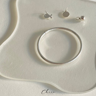 Kiềng tay bạc tròn (charm) Choco Jewelry