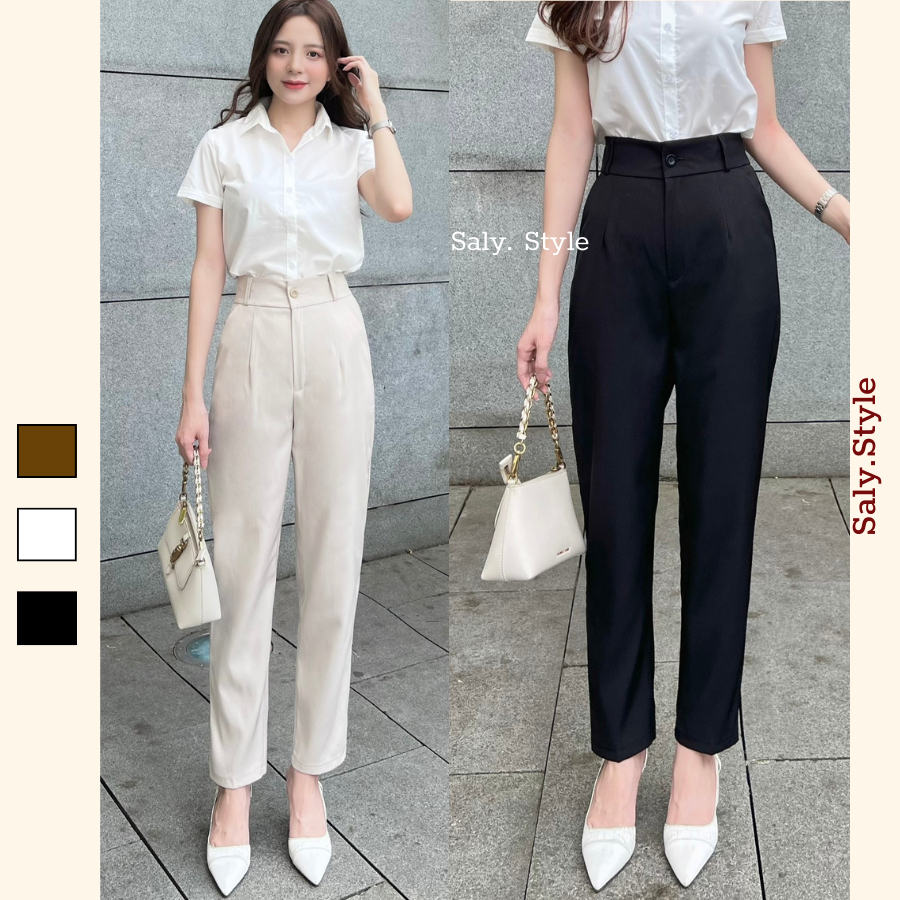 Quần tây baggy nữcạp liền chất ruby Saly đi học đi làm chất mềm mịn- Quanbaggy212_P13K17
