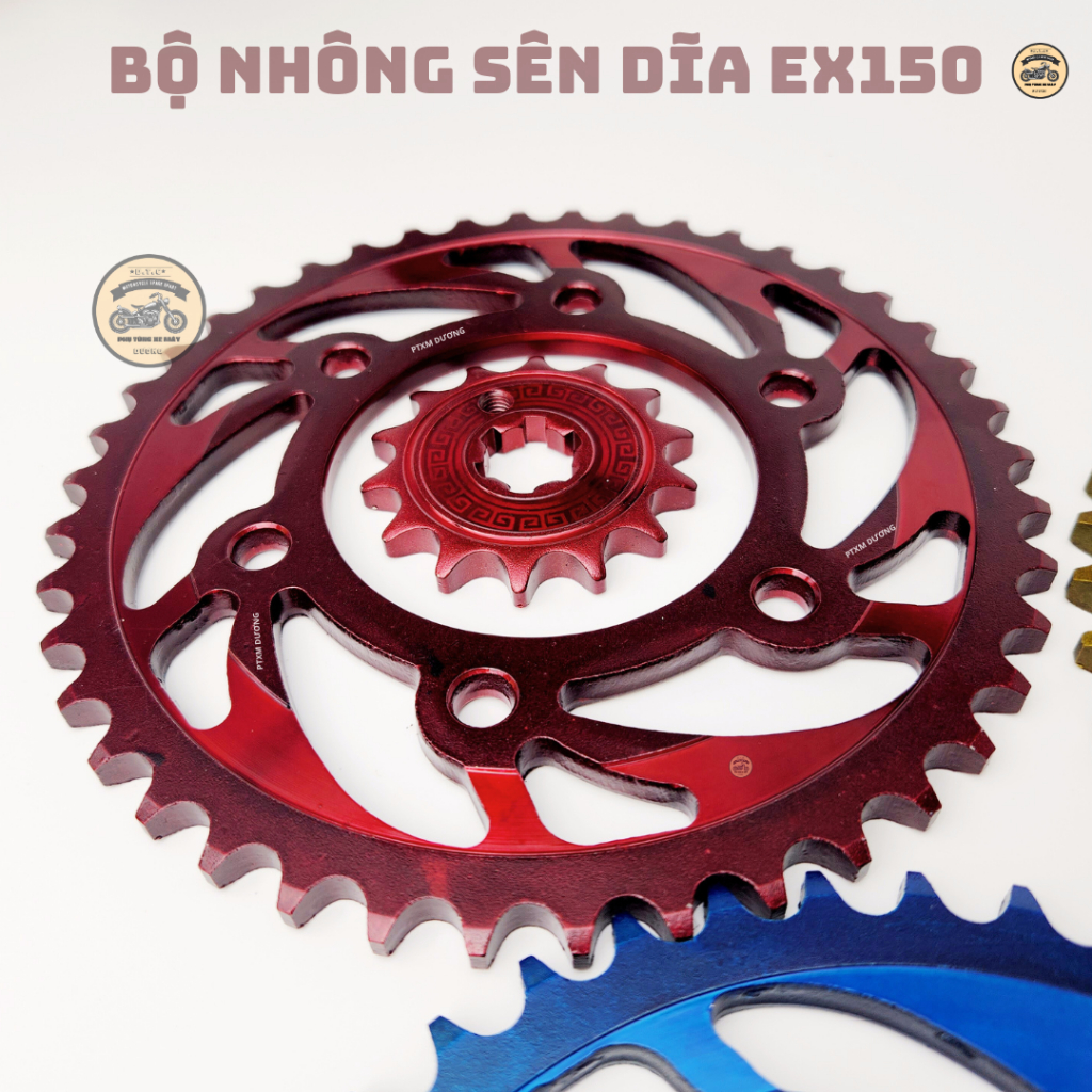 Nhông sên dĩa EXCITER150 42T  - WINNER 44T hoa văn thương hiệu GH  hàng chất lượng cao