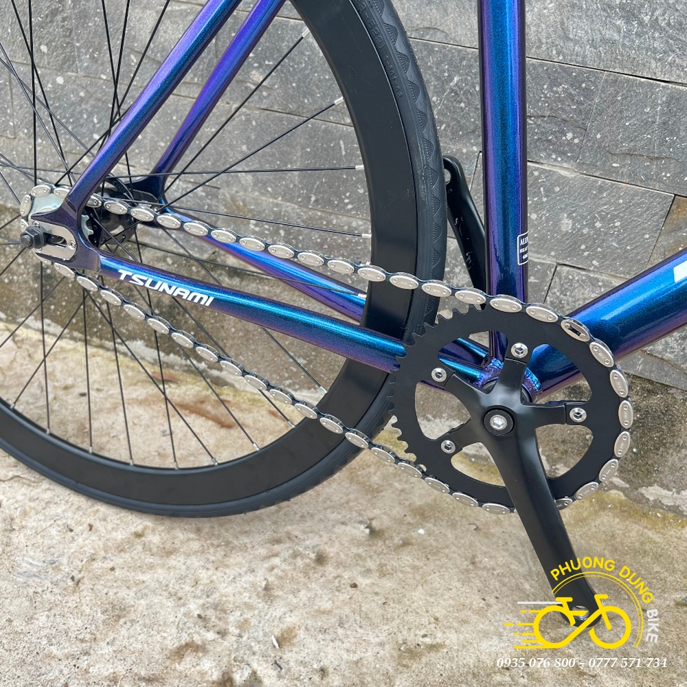 Đùi đĩa  xe đạp 1 tầng cơ bản 5 chấu Fixed Gear 44T
