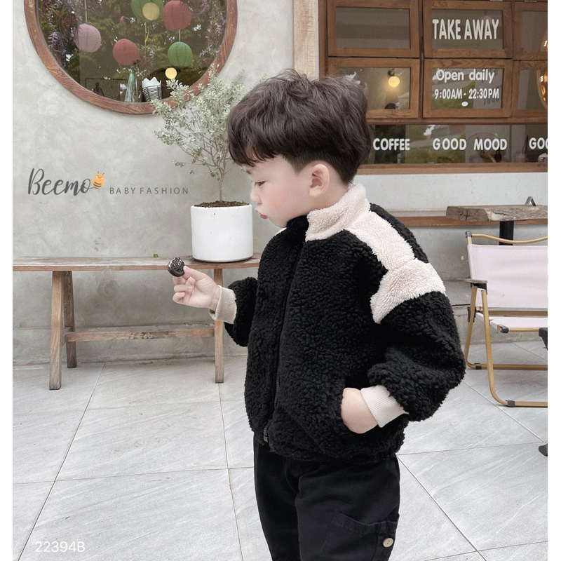 Áo khoác lông cá tính bé trai