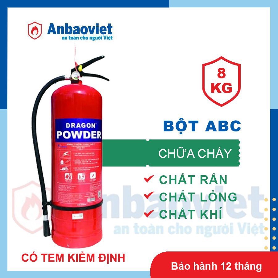 Bình chữa cháy DRAGON Việt Nam, bột ACB 8kg