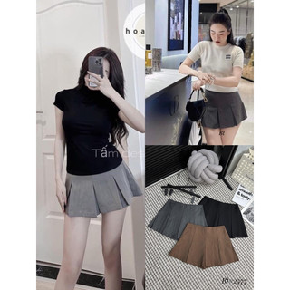 Chân váy xếp ly to lưng cao