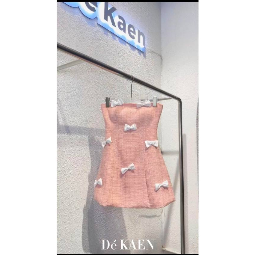 - ĐẦM DẠ TWEED THIẾT KẾ CAO CẤP PHỐI NƠ TIỂU THƯ  - LOLITA DRESS