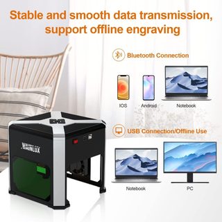 máy khắc laser mini WAINLUX K6,Kết nối Bluetooth 3000mW, độ chính xác 0.05mm,Áp dụng cho hệ thống windows/Mac OS/iOS