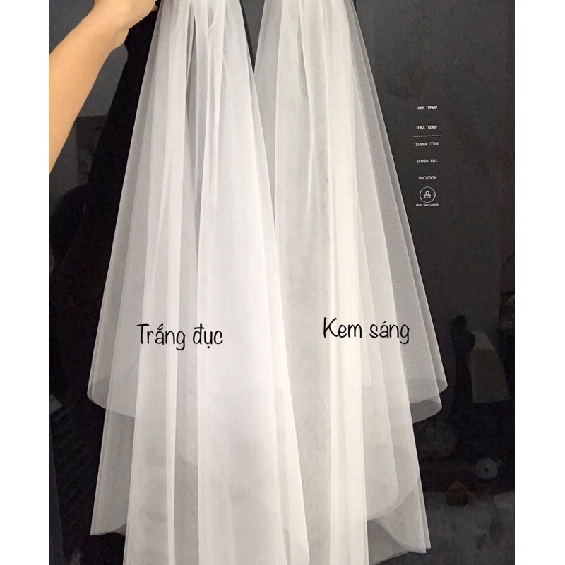 Lúp cô dâu, khăn voan cô dâu trơn 2 lớp , phồng đẹp TH16