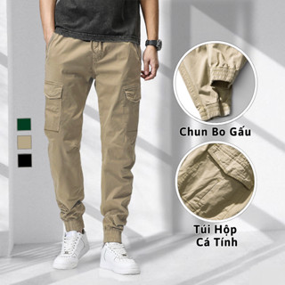 Quần Jogger Túi Hộp Kaki Nam Chất Vải Cotton Dày Dặn VICENZO Cạp Chun Bo Gấu. Quần Dài Nam Kaki Jogger Túi Hộp