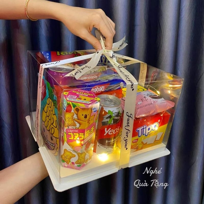 Hộp quà bánh kẹo trong suốt làm quà tặng ( ảnh thật cuối bài