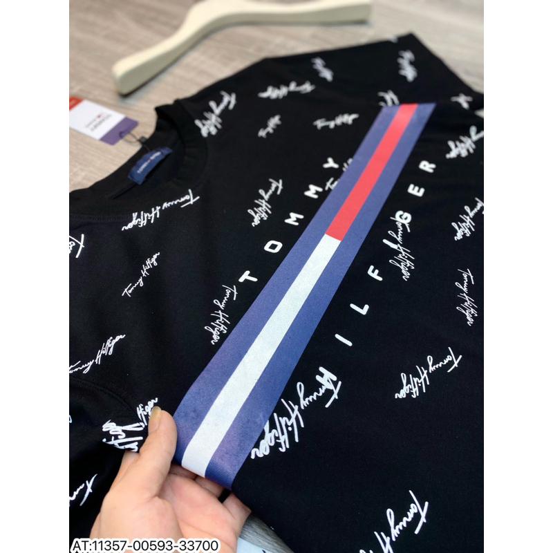 Đồ Bộ Hè Tommy HILFIGER Kẻ Ngang Ngực Chữ ký Thể Thao Hot trend Dày Dặn Full Box- Set Cộc Tay Nam Siêu Rẻ Chất Co Giãn