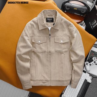 [HẾN STORE MENSWEAR] Áo khoác classic da lộn Heboz 3M, vải da lộn cao cấp, có dây kéo thời trang phong cách - 0001773