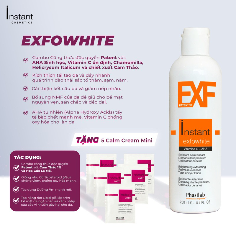 Phasilab Instant Exfowhite Lotion - Lotion tẩy tế bào chết và làm sáng da