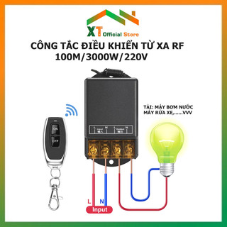 Công Tắc Điều Khiển Từ Xa RF 433Mhz 100m/3000w/30A/220V Công Suất Lớn Máy Rửa Xe,Máy Bơm Nước