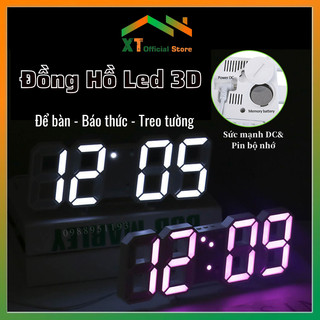 Đồng Hồ LED 3D Để Bàn,Treo Tường Cao Cấp - Báo Thức,Đo Nhiệt Độ (kèm dây đầu usb + 1 pin)