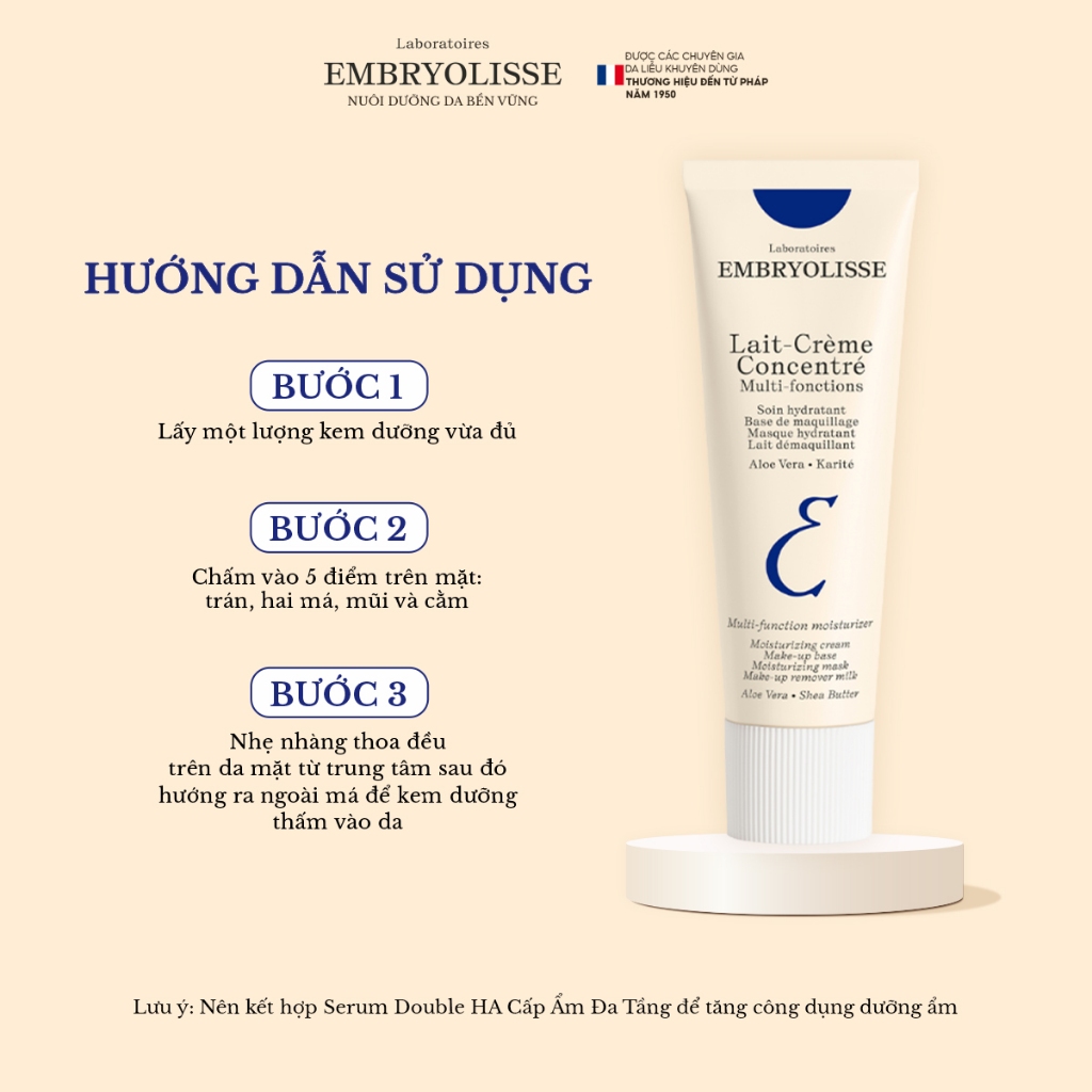 Sữa Dưỡng Ẩm Siêu Phục Hồi Embryolisse Lait Creme Concentre 75ml