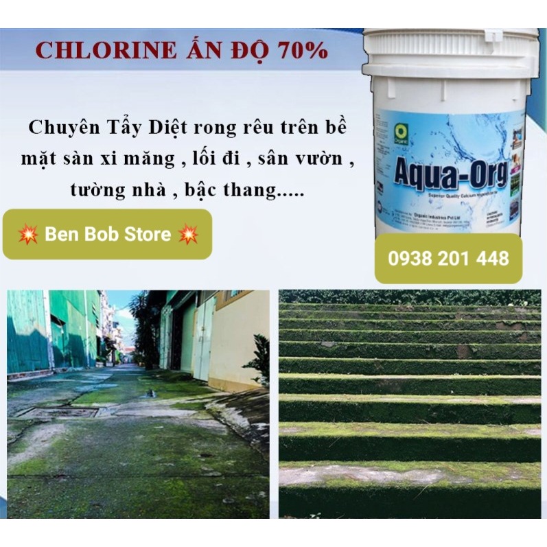 1kg- Clo Ấn Độ 70% Xử Lý Nước, Hồ Bơi,khử trùng nước sinh hoạt # gói 1kg