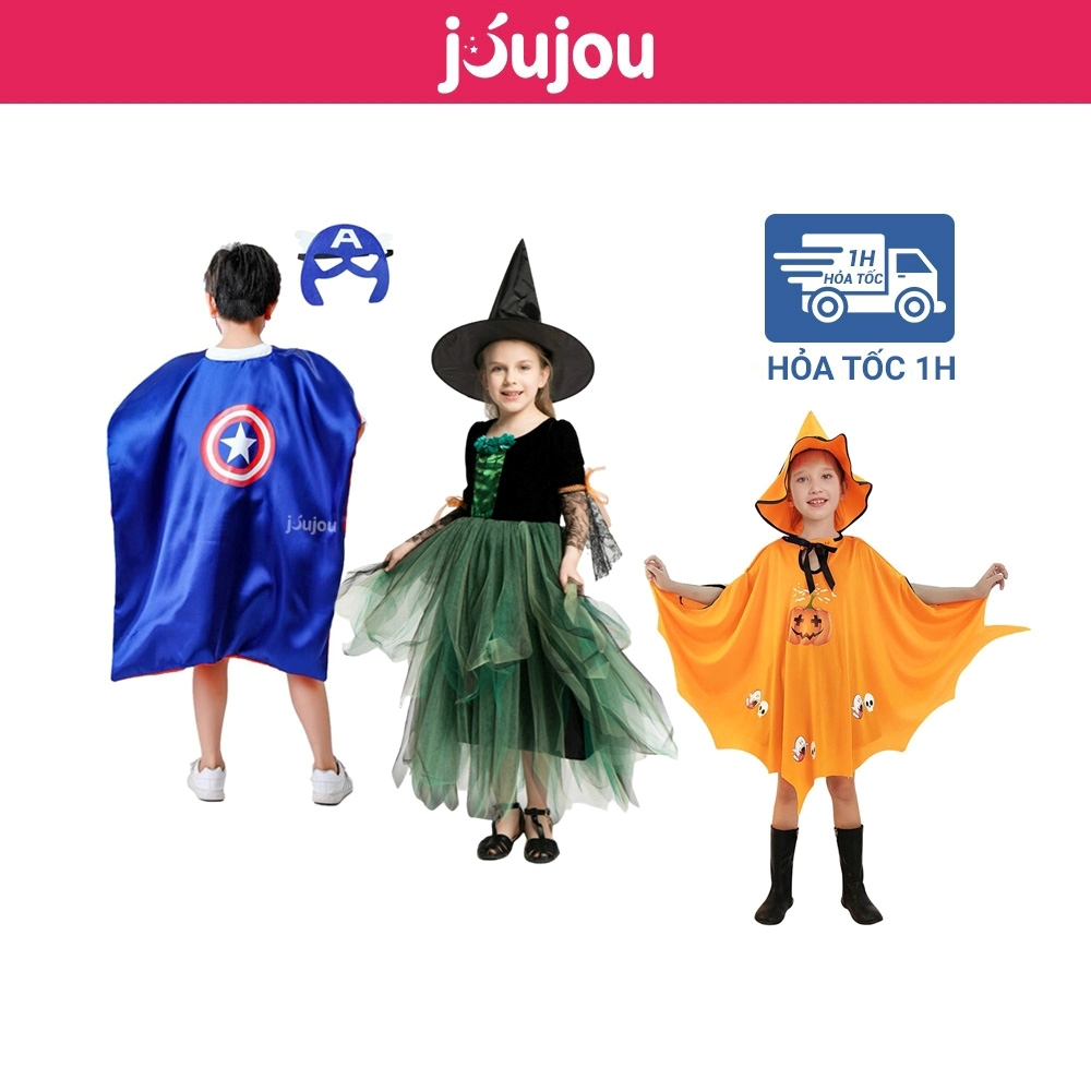 Trang phục hóa trang Halloween Jujou cho bé họa tiết đẹp mắt, mẫu mã đa dạng, chất liệu dày dặn an toàn cho bé