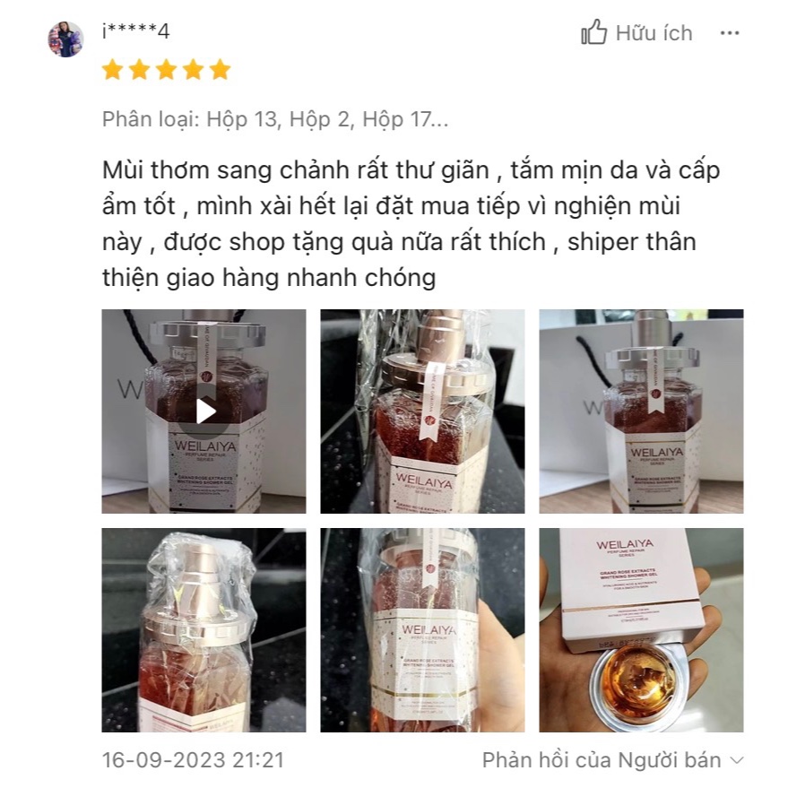 Sữa tắm Weilaiya chính hãng cánh hoa hồng Damask 450ml Mit Beauty hương nước hoa quyến rũ trắng hồng tự nhiên