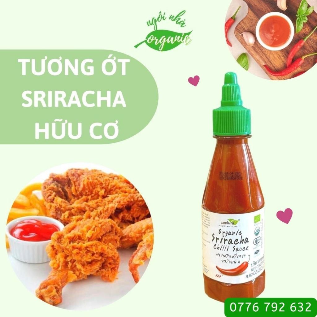 Tương ớt Sriracha hữu cơ 250g LumLum - Organic Sriracha Chili Sauce