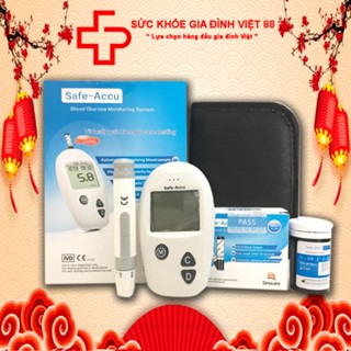 Máy Đo Đường Huyết Safe - Accu Sinocare + 50 Que thử + 50 Kim chích máu