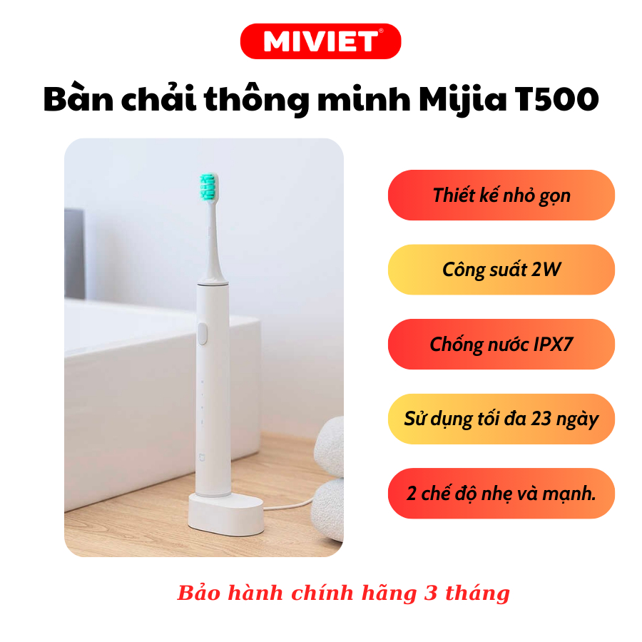 Bàn chải điện thông minh Xiaomi Mijia Sonic T500  - Hàng chính hãng