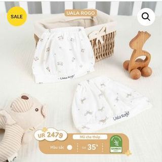 Mũ che thóp Uala Rogo cho bé sơ sinh hở đỉnh vải mềm mịn thoáng mát nhẹ da bé cao cấp