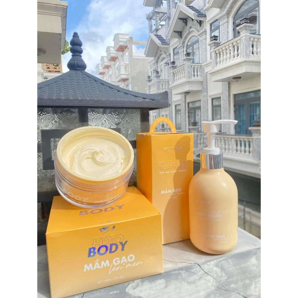 KEM BODY MẦM GẠO LÊN MEN 250G + SỮA TẮM 300ML - KIMCHAUSHOP301