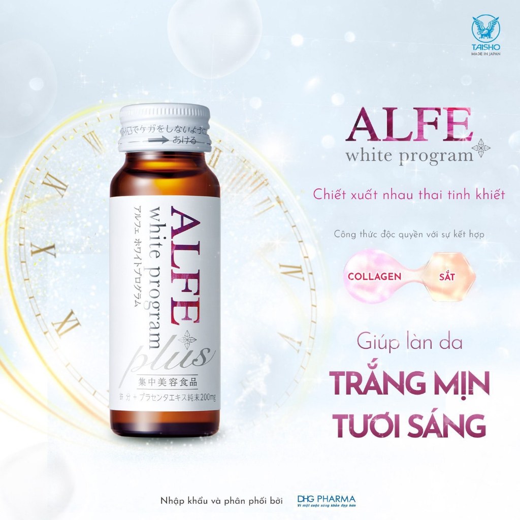 [COMBO 10 CHAI] Collagen uống ALFE White Program hỗ trợ giảm nám và sạm da Hộp 10 chai x 50ml - Chính hãng