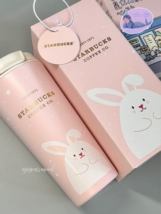   Authentic  STARBUCKS CHINA LY GIỮ NHIỆT CONTIGO THỎ ĐÀO HOA 473ML  NO BOX  