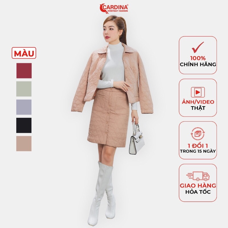 Sét Váy Phao Ngắn Nữ 𝐂𝐀𝐑𝐃𝐈𝐍𝐀 Chần Trám Nhật Bản Cao Cấp Dáng Dáng Đứng Siêu Nhẹ Siêu Ấm 3SCT01