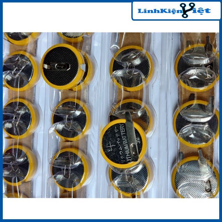 Pin liền đế CR2450 3V pin chân hàn nằm ngang-chân hàn thẳng đứng