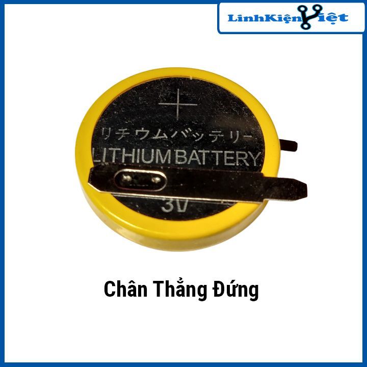 Pin liền đế CR2450 3V pin chân hàn nằm ngang-chân hàn thẳng đứng