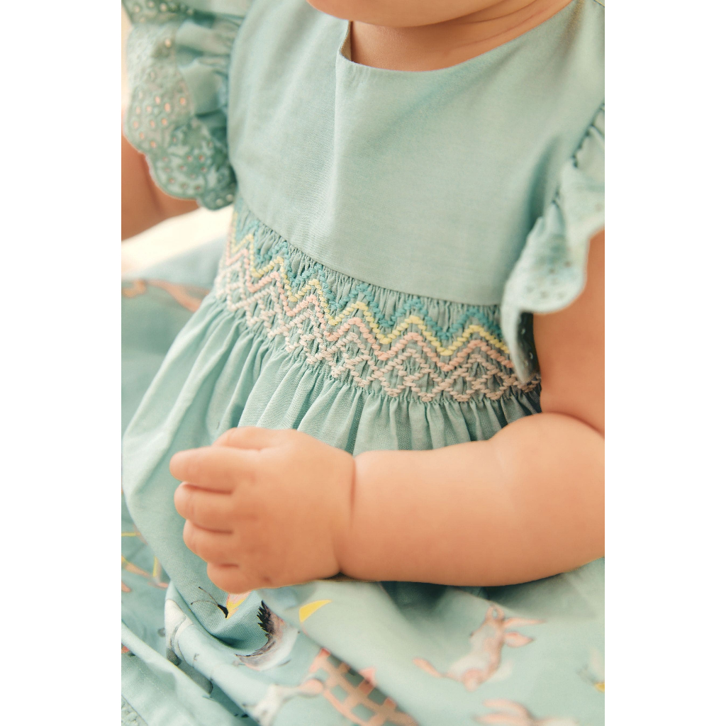 Sét đầm Nex.t thêu smóc 3 món xinh iu cho bé size 9-12M