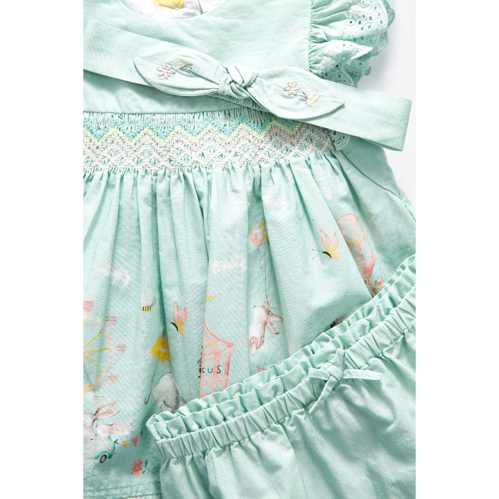 Sét đầm Nex.t thêu smóc 3 món xinh iu cho bé size 9-12M