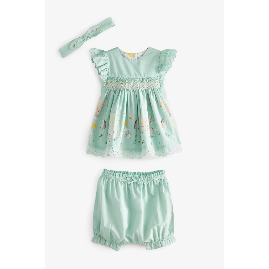 Sét đầm Nex.t thêu smóc 3 món xinh iu cho bé size 9-12M