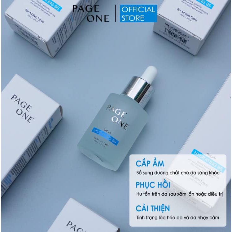 SERUM PAGE ONE Tinh Chất Cấp Ẩm và Phục Hồi, Tái Tạo Da Sau Xâm Lấn Page One Hydrating B5 30ml