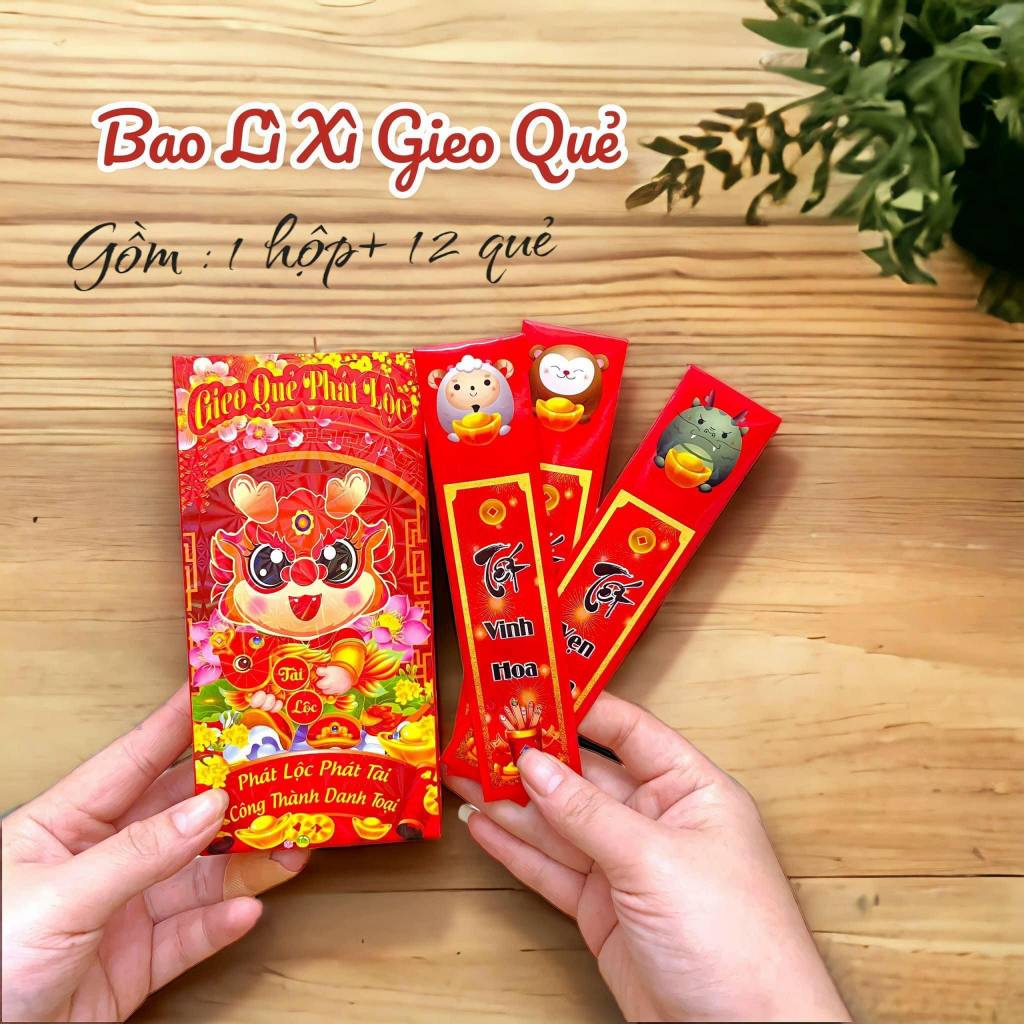 Lì xì gieo quẻ ⚡️ Giá sỉ ⚡️ hộp lì xì gieo quẻ 12 con giáp tết 2024 giá sỉ đẹp độc lạ có phản quang