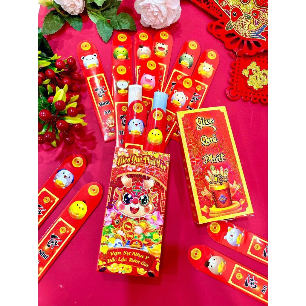 Lì xì gieo quẻ ⚡️ Giá sỉ ⚡️ hộp lì xì gieo quẻ 12 con giáp tết 2024 giá sỉ đẹp độc lạ có phản quang